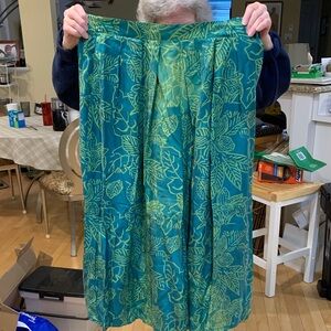 Breckenridge Teal and Lime Silk Skirt